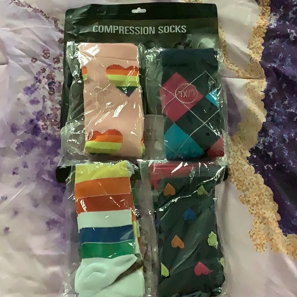 Colorful Compression Socks Set, new never worn